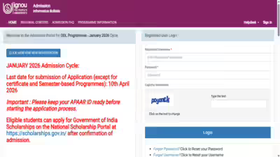 IGNOU extends January 2026 admission deadline for ODL and online programmes till April 10; direct link to apply here